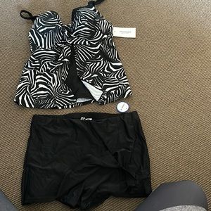 Swimsuit for all tankini, black and white